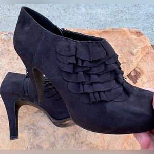 Black Suede Like Madden Girl Booties (Size 8)